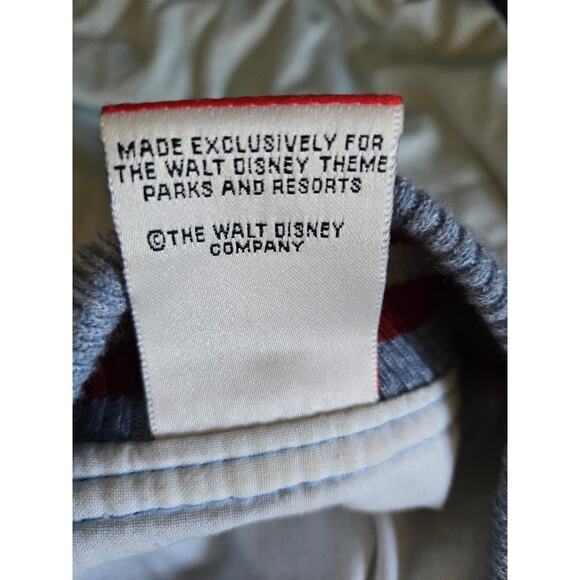 Vintage Mickey Mouse Varsity Blue Red White Denim Leather Jacket Size Small - Picture 10 of 10